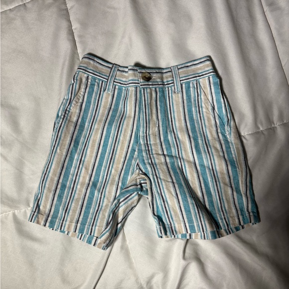 Jamie and Jack Striped Linen Blend Shorts Size 6-12 months - Picture 1 of 4